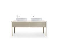 Duravit Console Luv LU9467B1717 178,3x59,5cm, structure blanche, en pierre de quartz, 2 découpes
