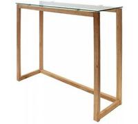 Console en verre et bois Home Déco Factory - Naturel Beige G