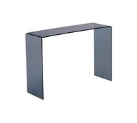 Console en verre trempé courbé et fumé - Noir - ALONZO