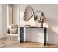 Vente-unique - Console en Verre trempé courbé et fumé - Noir - Alonzo