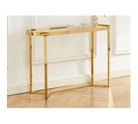Console en verre trempé et acier inoxydable chromé - Transparent et doré - JOLINY de Pascal Morabito