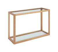 Console en verre trempé et chêne - Transparent et Naturel - ZUNARIL