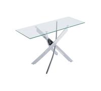 Console en verre trempé et métal chromé - Transparent - COSIMA