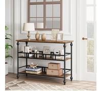 console entrée bois Scandinave 3 niveaux 114x37x55 cm pour salon, entrée Marron