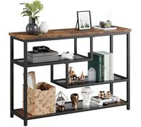 Console entrée - Table console avec 4 Étagères - 100 x 30 x 75cm - pour Salon Chambre - Style industriel - Marron