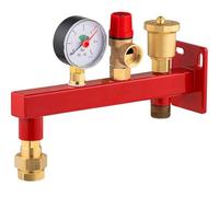 Console équipée pour vase d’expansion de chaudière avec valve d'isolement | avec soupape de sécurité à membrane, manomètre et purgeur d’air automatique intégrés | structure en acier NOYON & THIEBAULT