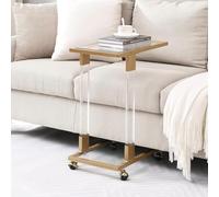 Console étroite avec rangement, cadre en acrylique et plateau en verre trempé pour entrée, salon