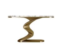 Console étroite Moderne avec Base en métal et Plateau en Faux marbre(S)
