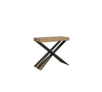 Console extensible 90x40/196 cm Diago Small Chêne Nature cadre Anthracite - ITAMOBY