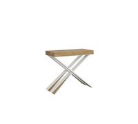 Console extensible 90x40/196 cm Diago Small Chêne Nature cadre Blanc -