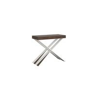 Console extensible 90x40/196 cm Diago Small Noyer Structure Blanc