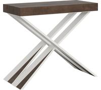 Console extensible 90x40/196 cm Diago Small Noyer Structure Blanc