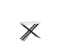 Console extensible 90x40/196 cm Diago Small Premium Frêne Blanc cadre Anthracite -