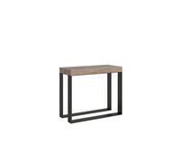 Console extensible 90x40/196 cm Elettra Small Chêne Nature cadre Anthracite -