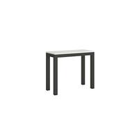 Console extensible 90x40/196 cm Everyday Small Evolution Frêne Blanc cadre Anthracite -