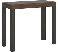 Console extensible 90x40/196 cm Everyday Small Noyer cadre Anthracite -