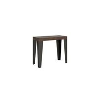Console extensible 90x40/196 cm Flame Premium Noyer cadre Anthracite -