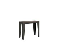 Console extensible 90x40/196 cm Flame Small Evolution Noyer cadre Anthracite -