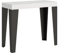 Console extensible 90x40/196 cm Flame Small Frêne Blanc structure Anthracite