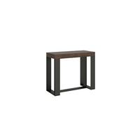 Console extensible 90x40/196 cm Futura Small Noyer cadre Anthracite -