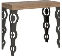 Console extensible 90x40/196 cm Karamay Petit Chêne Nature Structure Anthracite