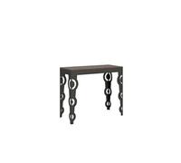 Console extensible 90x40/196 cm Karamay Small Evolution Noyer cadre Anthracite -