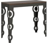 Console extensible 90x40/196 cm Karamay Small Evolution Noyer cadre Anthracite -