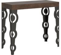 Console extensible 90x40/196 cm Karamay Small Premium Noyer Structure Anthracite