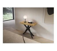Console extensible 90x40/196 cm Libo Small Chêne Nature cadre Anthracite