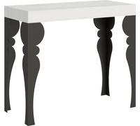 Console extensible 90x40/196 cm Paxon Small Frêne Blanc structure Anthracite