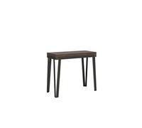 Console extensible 90x40/196 cm Rio Small Noyer cadre Anthracite -