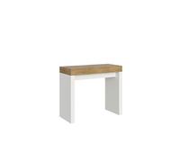 Console extensible 90x40/196 cm Roxell Mix Small dessus Chêne Nature - structure Frêne Blanc -