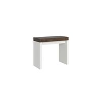 Console extensible 90x40/196 cm Roxell Mix Small dessus Noyer - structure Frêne Blanc -