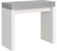 Console extensible 90x40/196 cm Roxell Mix Small Plateau Ciment Structure Frêne Blanc