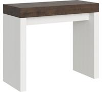 Console extensible 90x40/196 cm Roxell Mix Small Plateau Noyer Structure Frêne Blanc