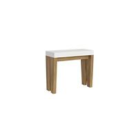Console extensible 90x40/196 cm Spimbo Mix Small dessus Frêne Blanc - structure Chêne Nature -
