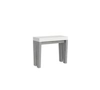 Console extensible 90x40/196 cm Spimbo Mix Small dessus Frêne Blanc - structure Ciment -