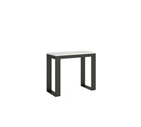 Console extensible 90x40/196 cm Tecno Evolution Small Frêne Blanc cadre Anthracite -