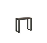 Console extensible 90x40/196 cm Tecno Evolution Small Noyer cadre Anthracite -