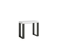 Console extensible 90x40/196 cm Tecno Small Frêne Blanc cadre Anthracite -