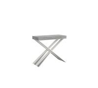 Console extensible 90x40/300 cm Diago Cemento avec structure Blanc