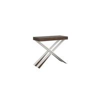 Console extensible 90x40/300 cm Diago Noyer avec structure Blanc