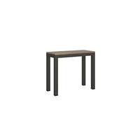 Console extensible bois clair et pieds métal anthracite 14 personnes 40 à 300 cm Diva