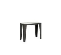 Console extensible 90x40/300 cm Flame Evolution Frêne Blanc cadre Anthracite -