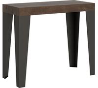 Console extensible 90x40/300 cm Flame Premium Noyer Structure Anthracite