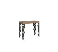 Console extensible 90x40/300 cm Karamay Chêne Nature cadre Anthracite -