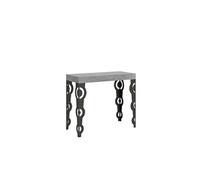 Console extensible 90x40/300 cm Karamay Ciment cadre Anthracite -