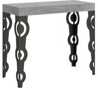 Console extensible 90x40/300 cm Karamay Ciment cadre Anthracite -