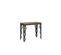 Console extensible 90x40/300 cm Karamay Evolution Chêne Nature cadre Anthracite -