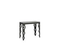 Console extensible 90x40/300 cm Karamay Evolution Ciment cadre Anthracite -